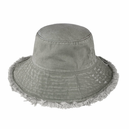 Frayed Cotton Bucket Hat for Summer – Stylish Casual Cotton Sun Hat
