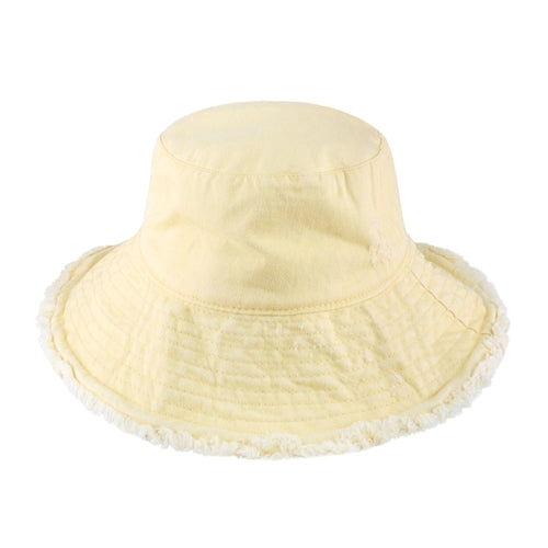 Frayed Cotton Bucket Hat for Summer – Stylish Casual Cotton Sun Hat