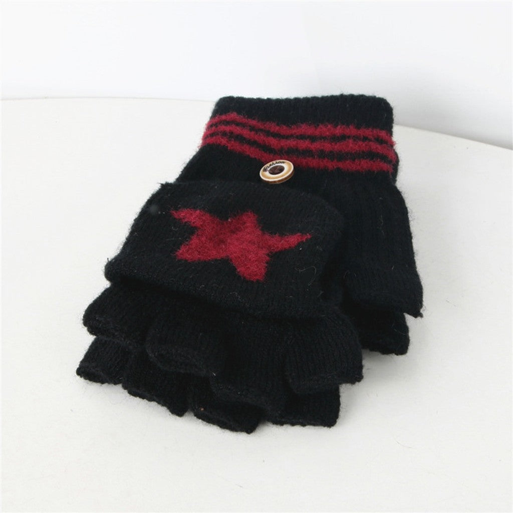Baby Warm Knitted Fingerless Gloves Convertible