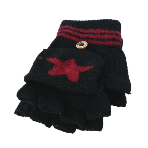 Baby Warm Knitted Fingerless Gloves Convertible