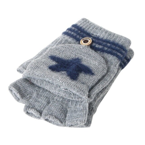 Baby Warm Knitted Fingerless Gloves Convertible