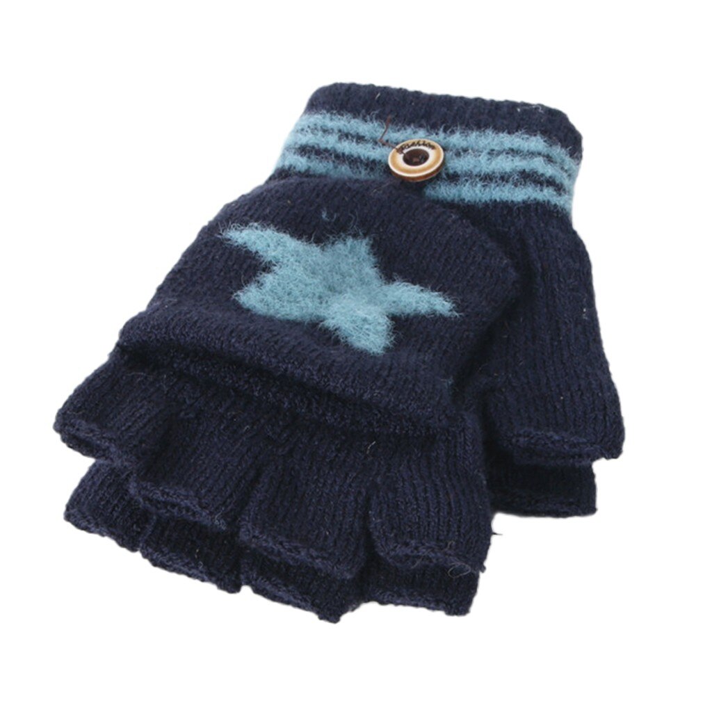 Baby Warm Knitted Fingerless Gloves Convertible