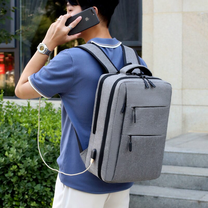 Mens Waterproof Oxford Cloth Multifunctional Laptop Rucksack