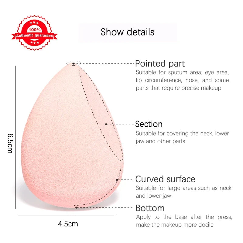 20/5/1pcs Makeup Sponge Concealer Smooth Cosmetic Powder Puff Cut Shape Foundation Water Drop Bevel Make Up Blender Tools