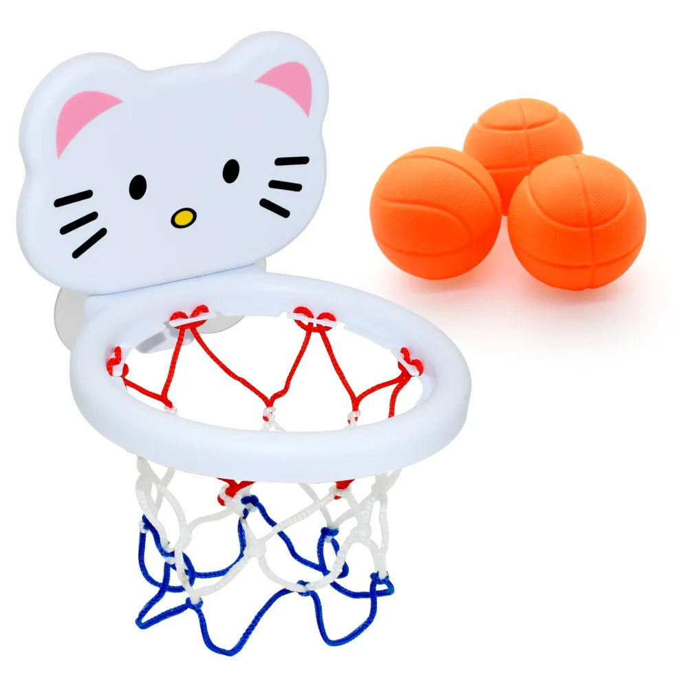 Toddler Animal Themed Indoor Basketball Frame Kids Bath Toys Set With 3 Plastic Balls Baby Parent Children Interactive Fun Game