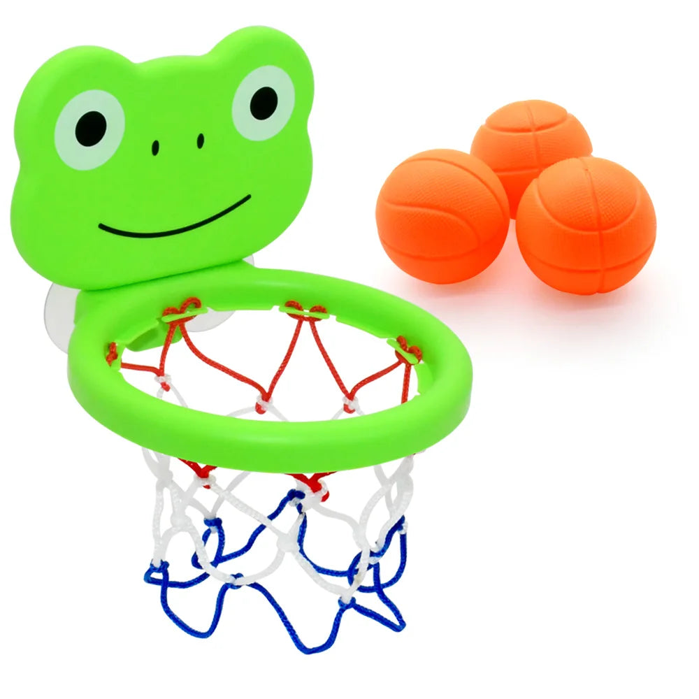 Toddler Animal Themed Indoor Basketball Frame Kids Bath Toys Set With 3 Plastic Balls Baby Parent Children Interactive Fun Game