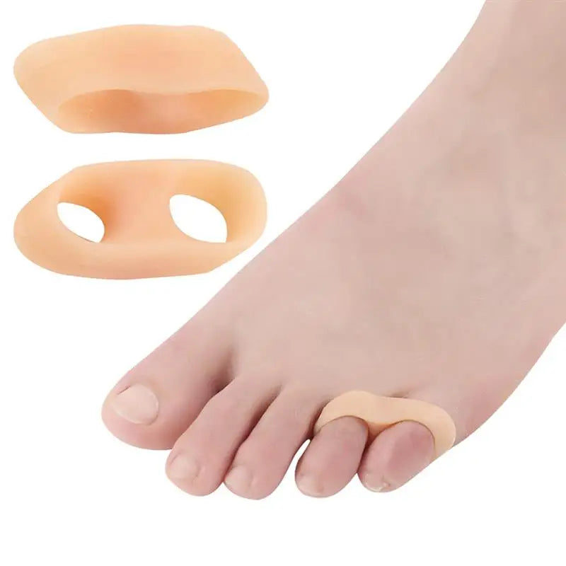2pcs=1pair Toe Separator Silicone Soft Elastic Spacer Straightener Finger Protector Spreader Hallux Valgus Corrector Pedicure