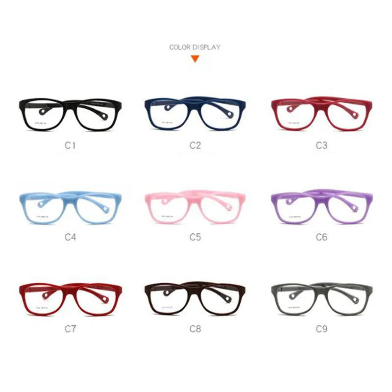 Anti Blue Light Kids Square Glasses Children Boy Girls Computer Prescription 3-10 years -0.5 -0.75 -1.0 -1.5 -2.0 -3.0 -4.0