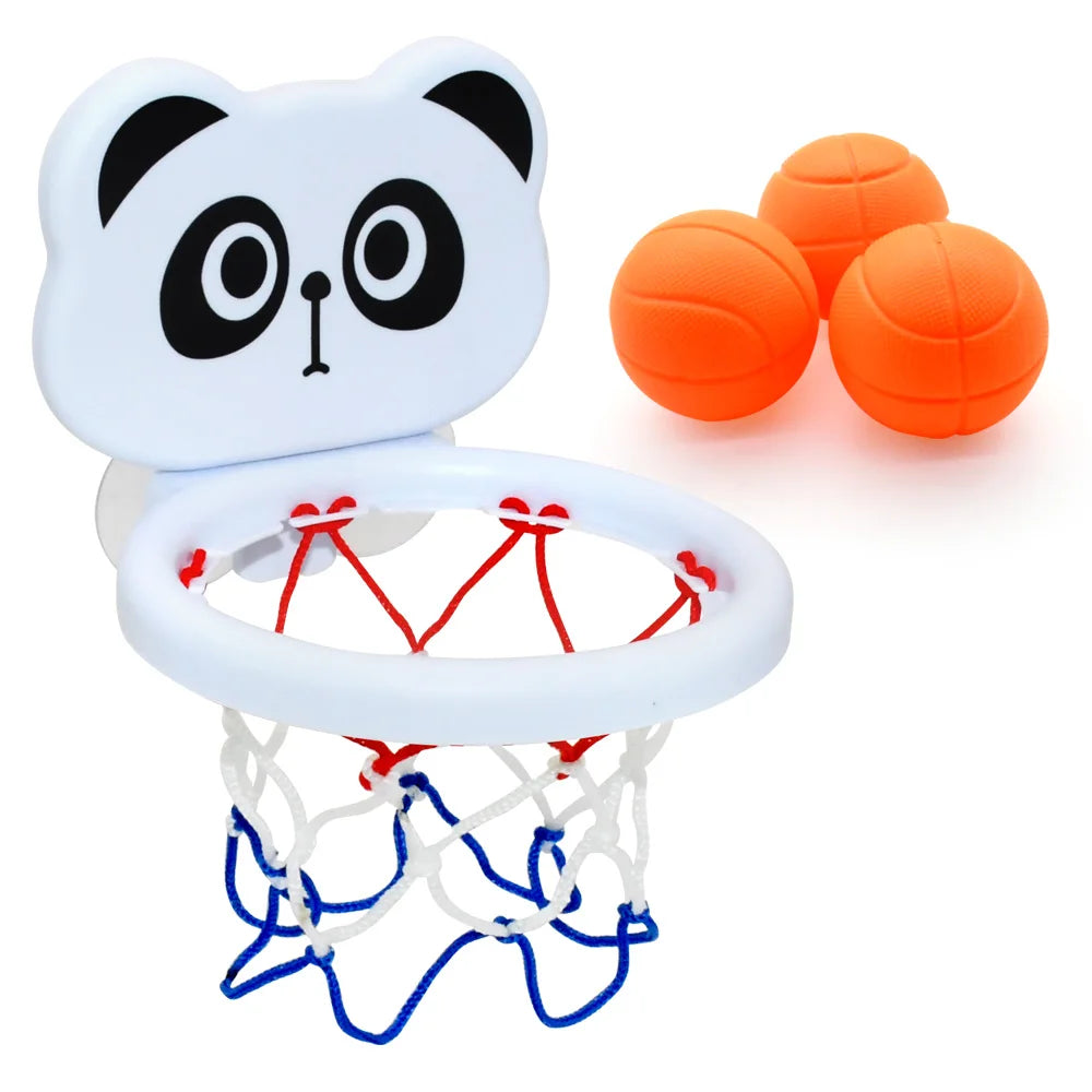 Toddler Animal Themed Indoor Basketball Frame Kids Bath Toys Set With 3 Plastic Balls Baby Parent Children Interactive Fun Game