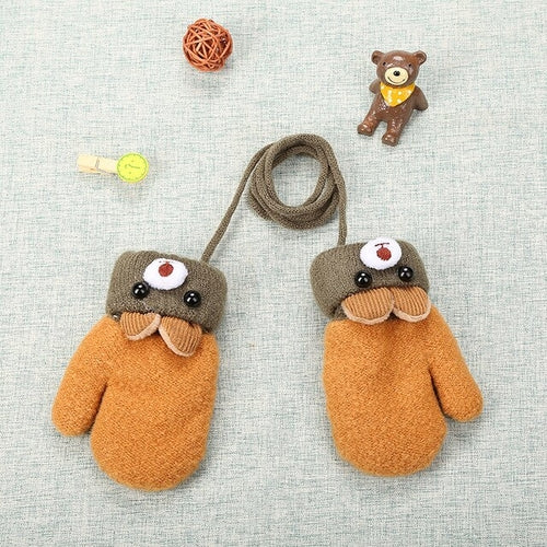 New 0 3 Years Old Cute Bear Cartoon Baby Gloves