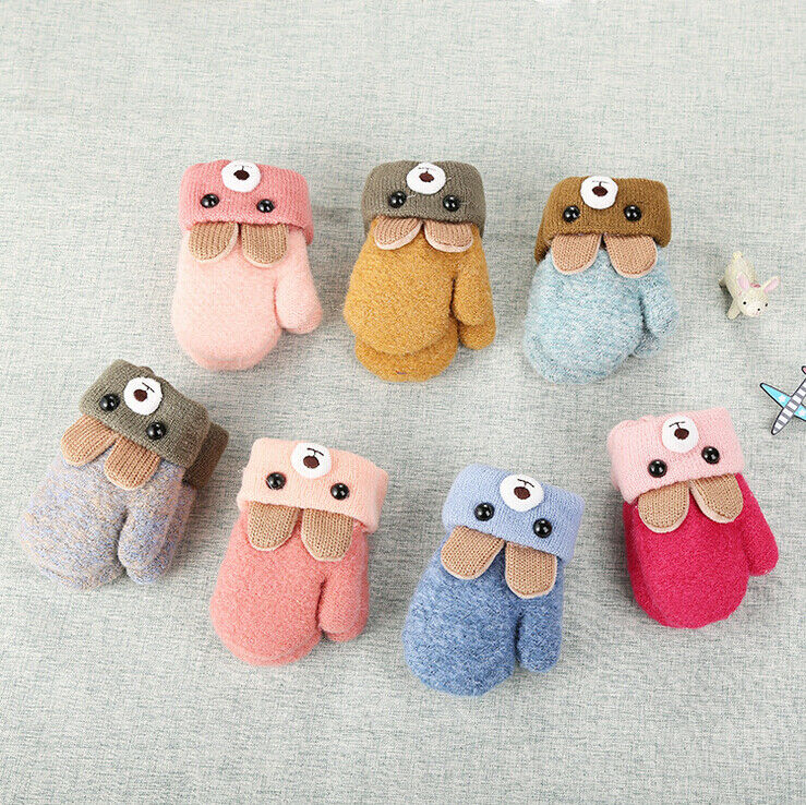 New 0 3 Years Old Cute Bear Cartoon Baby Gloves