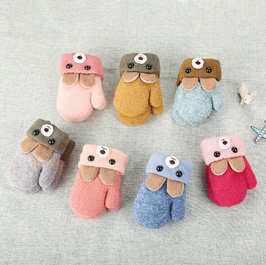 New 0 3 Years Old Cute Bear Cartoon Baby Gloves