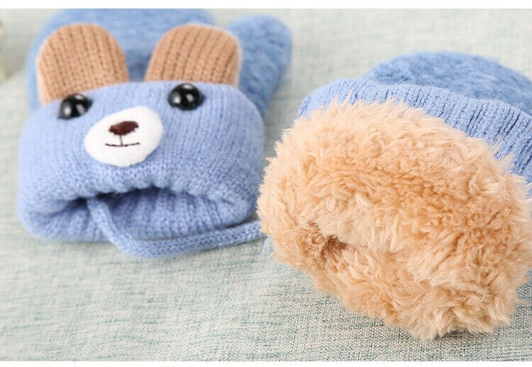 New 0 3 Years Old Cute Bear Cartoon Baby Gloves
