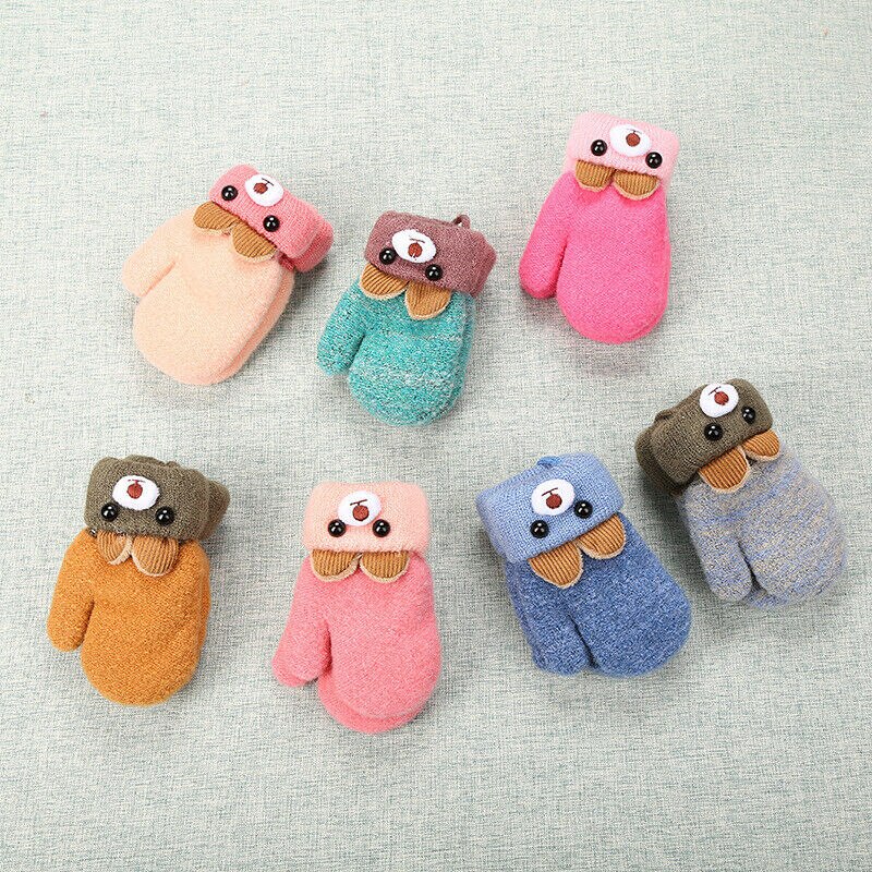 New 0 3 Years Old Cute Bear Cartoon Baby Gloves