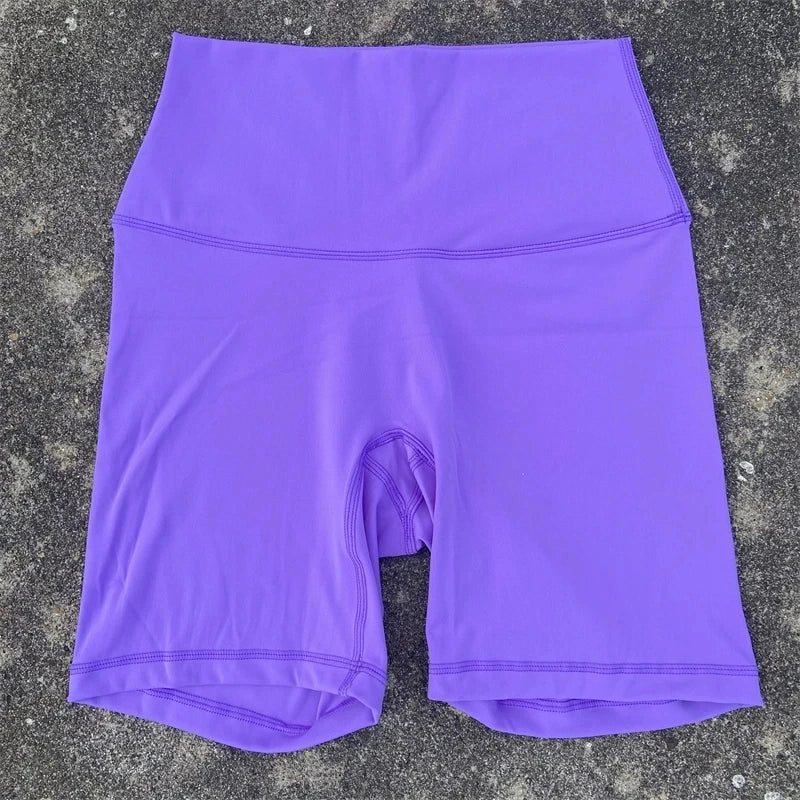 High Waist Seamless Yoga Shorts with Pocket