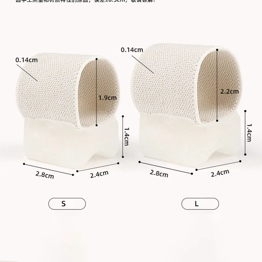 4pcs Toe Spacers Black White Sweat-Absorbent Elasticated Strap Designed Toe Separators Non-Slip Women Men Separators S/L Size