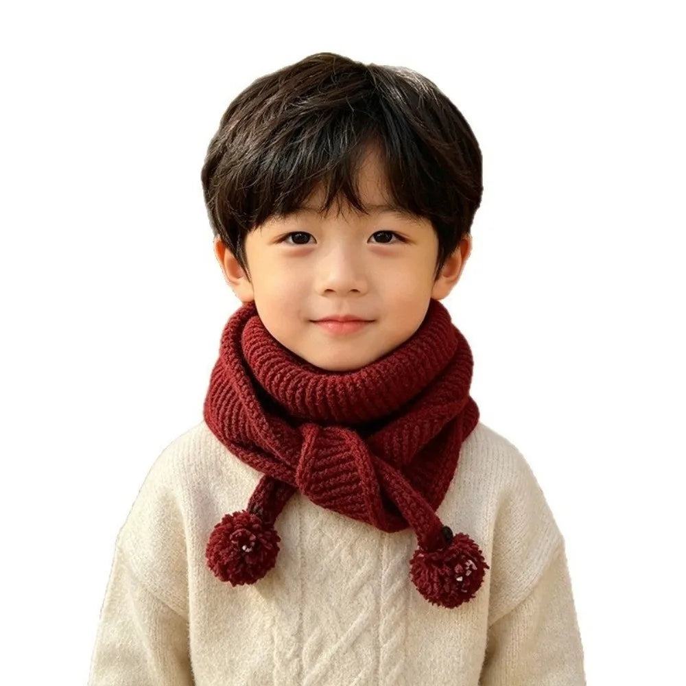 Fashion Windproof Knitted Scarf Soft Keep Warm Children Neck Warmer Thick Autumn Winter Children Muffler for Boys Girls
