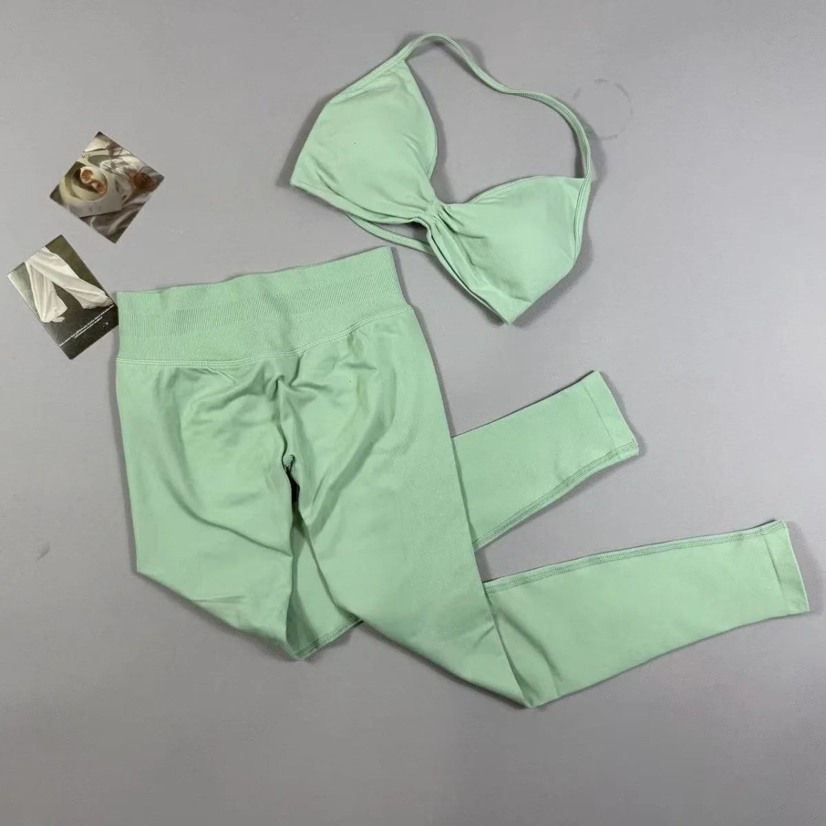 Seamless Halter Neck Yoga Set, 2 Piece