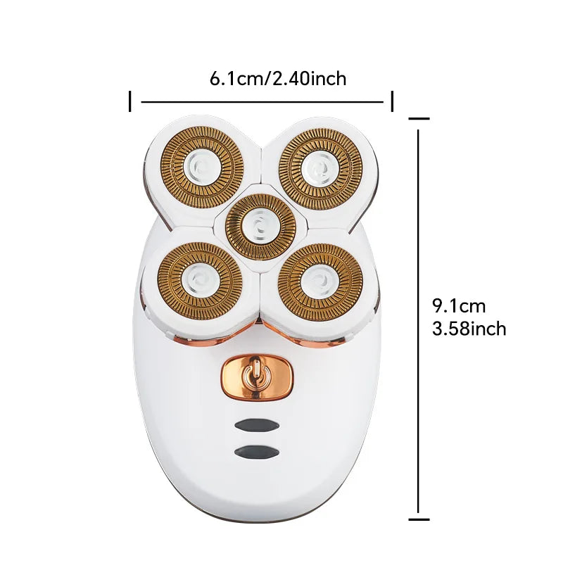 USB Electric Shaver with 5 Rotating Blades, Can Also Be Used as a Bald Head Machine Tool