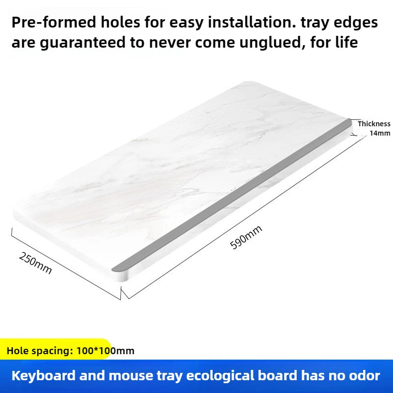 Under Desk Keyboard Tray Ergonomic Floating Pull-Out Shelf Adjustable Foldable Keyboard Holder for Office Desk Accessories