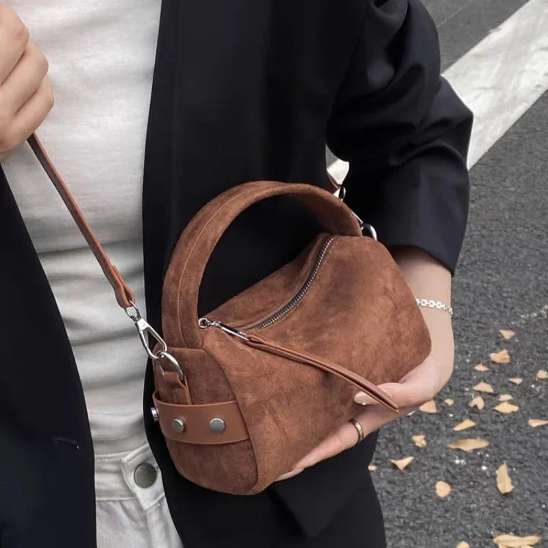 Luxury Designer Purses Fashionable Retro Mini PU Leather Shoulder Bags for Women Bucket Crossbody Bag 2026