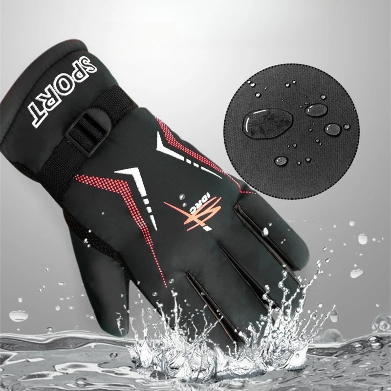 Winter Cycling Skiing Warm Gloves Fashionprinted Trend Finger Gloves Outdoor Sports Waterproof Gloves