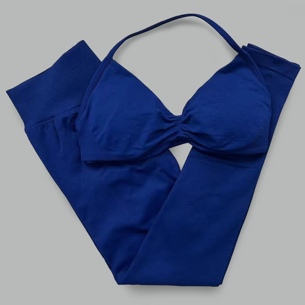 Seamless Halter Neck Yoga Set, 2 Piece