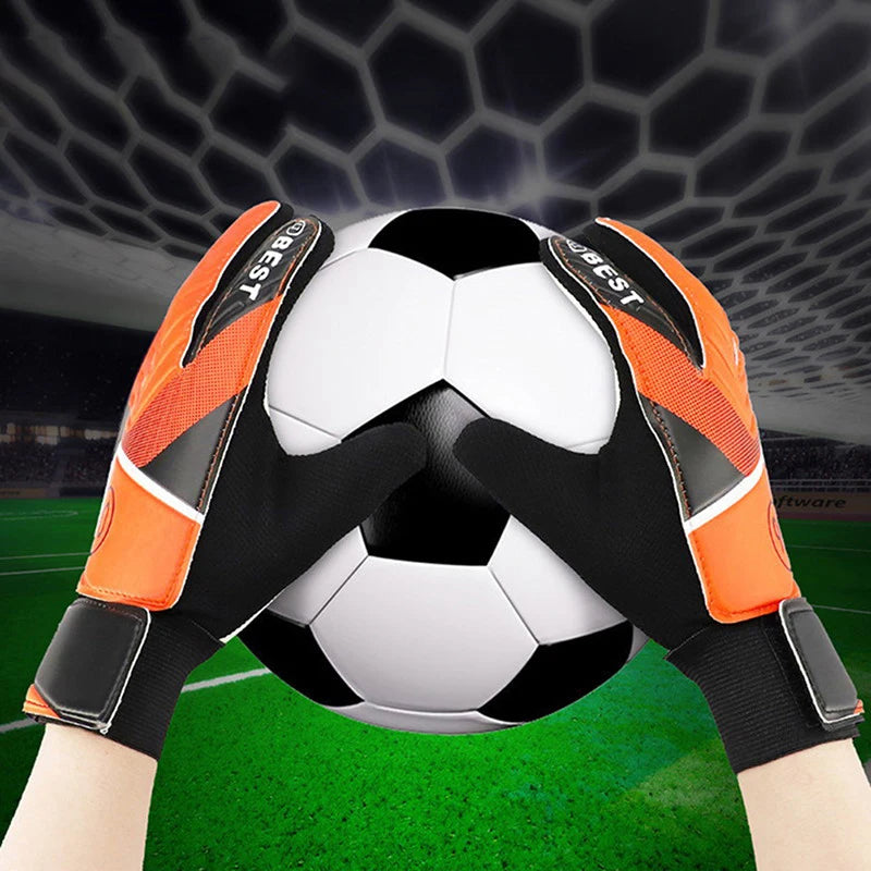 New-1Pair Soccer Goalkeeper Gloves Anti-Collision Latex PU Goalkeeper Hand Protection Gloves Football Accessories For Kids