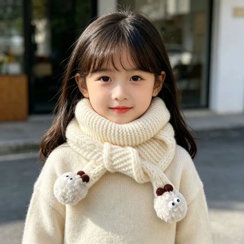 Fashion Windproof Knitted Scarf Soft Keep Warm Children Neck Warmer Thick Autumn Winter Children Muffler for Boys Girls