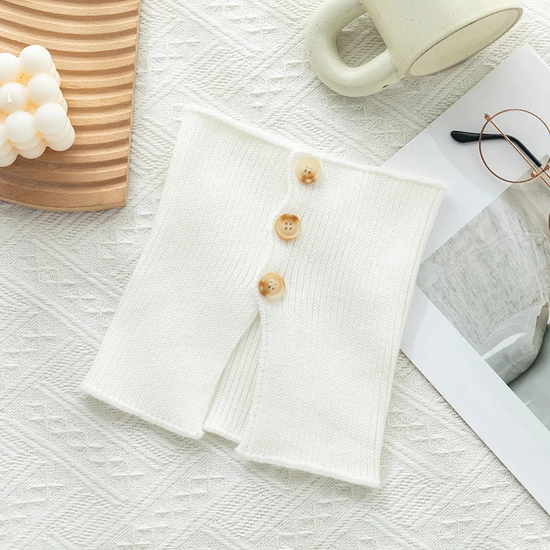 Knitted Neck Warmer Sport Scarf Women Men Button Fake Face Cover Winter Skating Ski Mask Warm Scarves Thick Cold-proof Collar