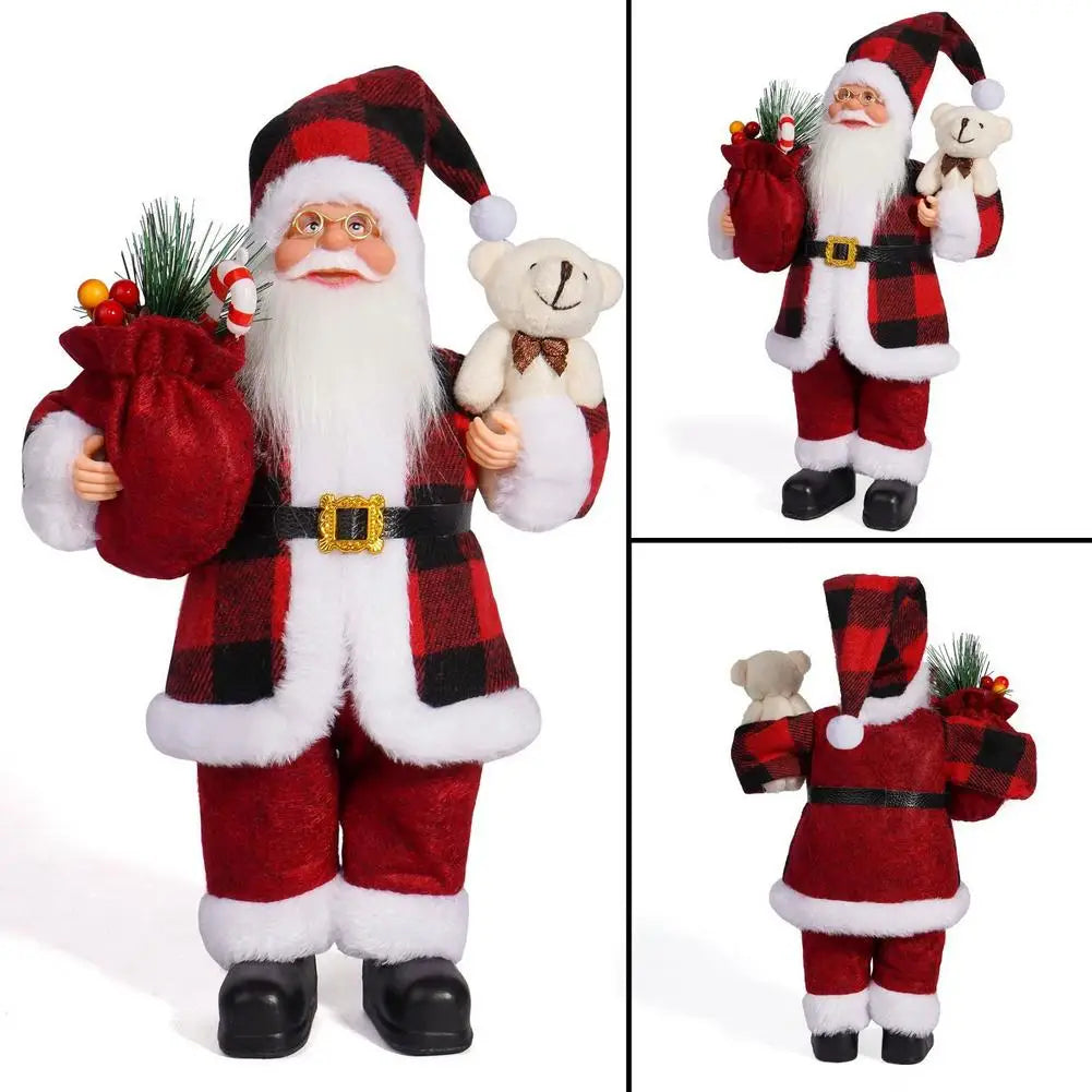 Giant 30cm Christmas Santa Claus Plush Doll Soft Xmas Ornament Xmas Tree Hanging Party Decor Outdoor Garden Home New Year Gift