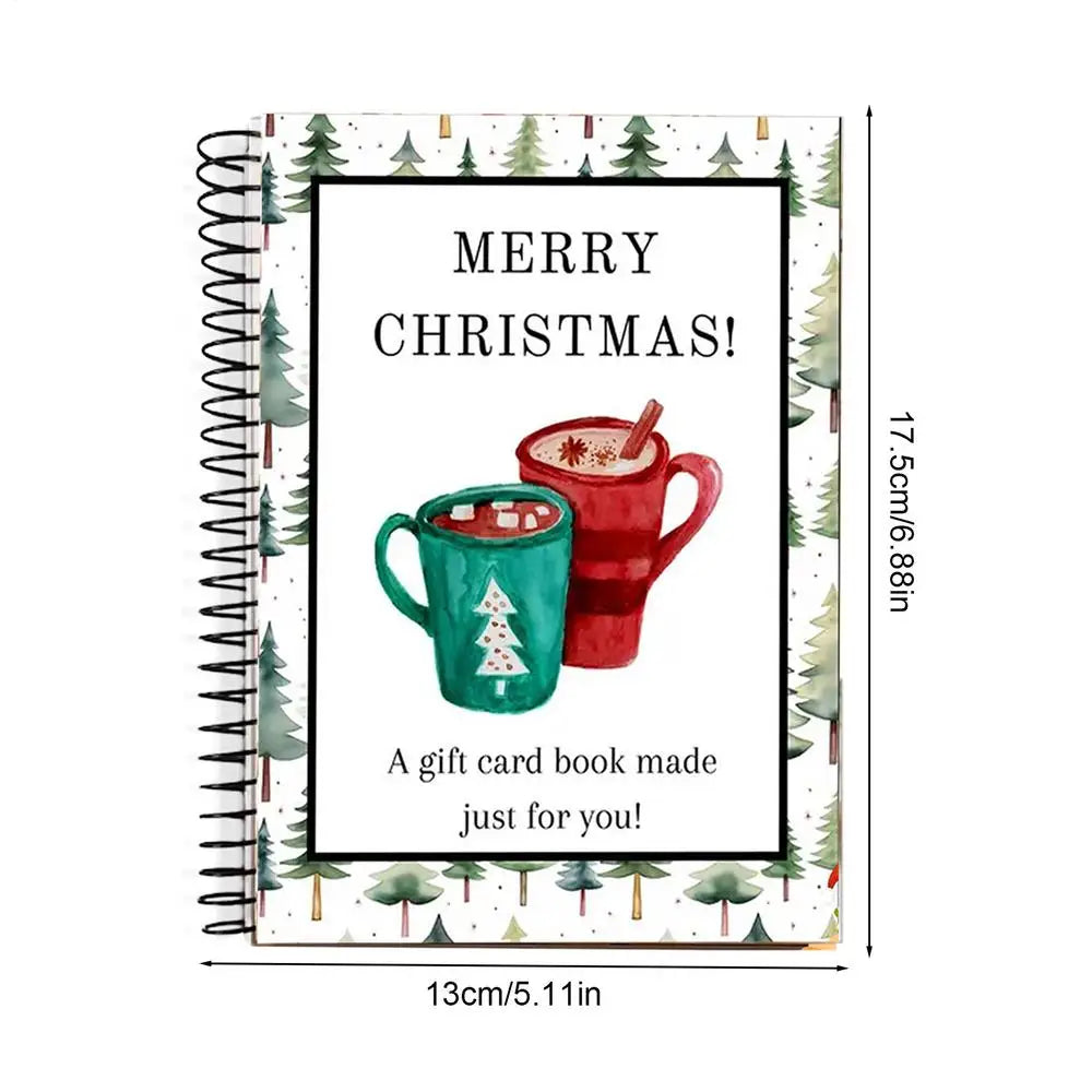 Christmas Gift Card Book Spiral-Bound Christmas Gift Card Book Festival Christmas Gifts for Teenagers Greeting Card Organizer