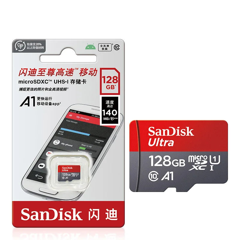 Original Sandisk Memory Card 256GB 128GB 64GB 32GB TF Micro SD Card Class 10 UHS-1 Flash Card Memory MicroSD for Smartphone PC