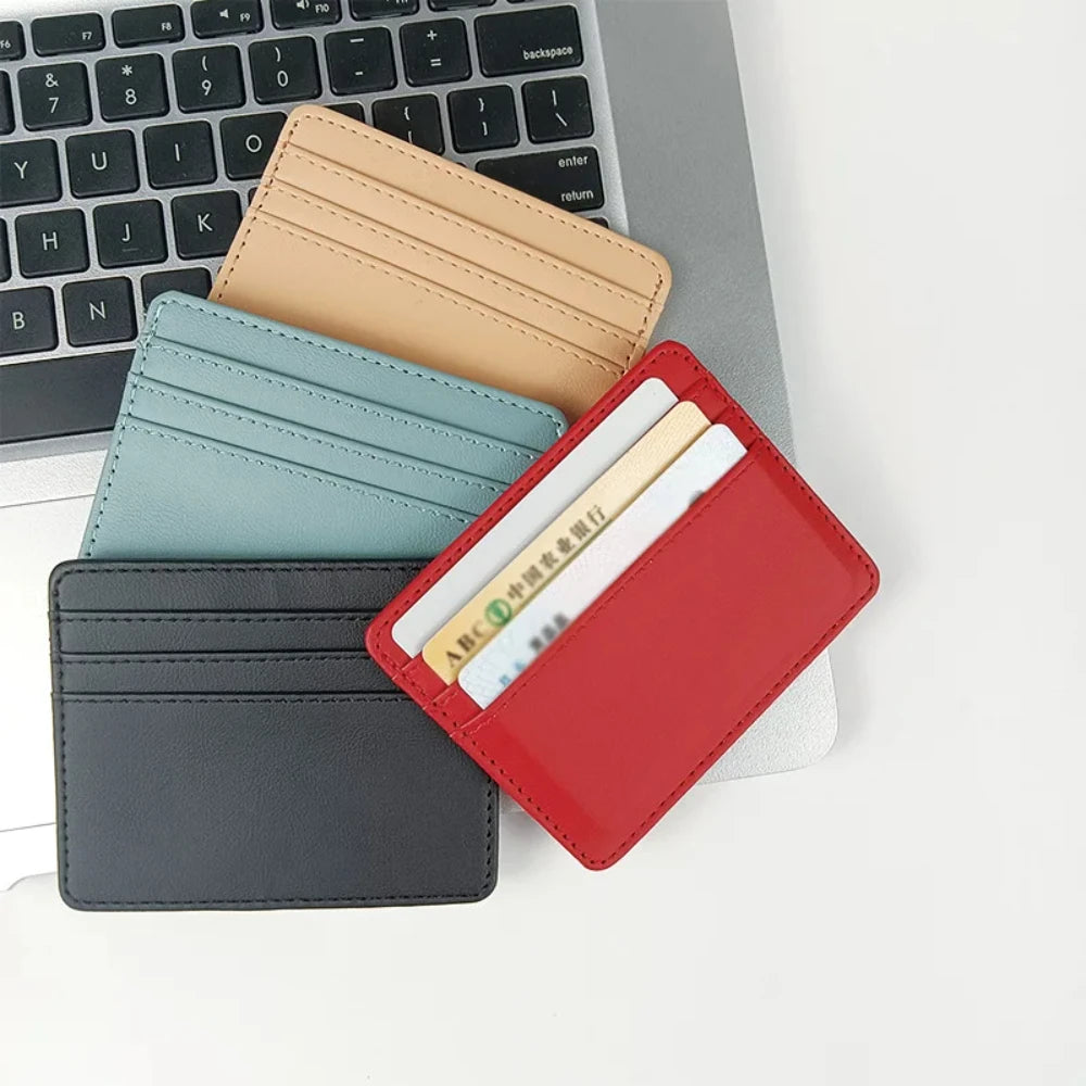 Ultra-thin Leather Mini Wallet Slim Bank Credit Card Holder Men's