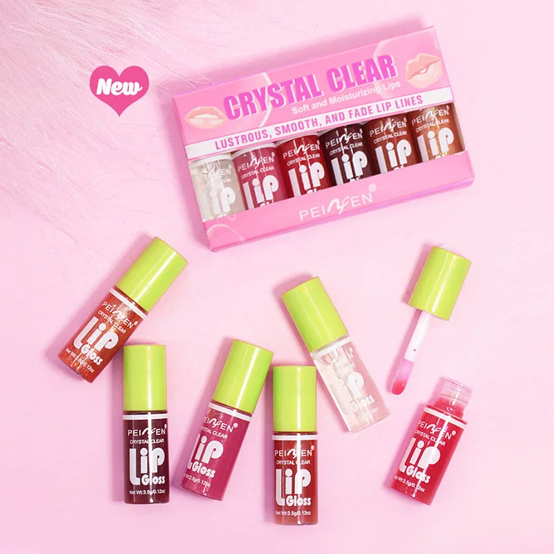 6pcs/set Lip Gloss - Mirror Moisturizing Autumn And Winter Pouting Lips - Long-lasting Lip Protection Oil Lip Beauty Care 2026