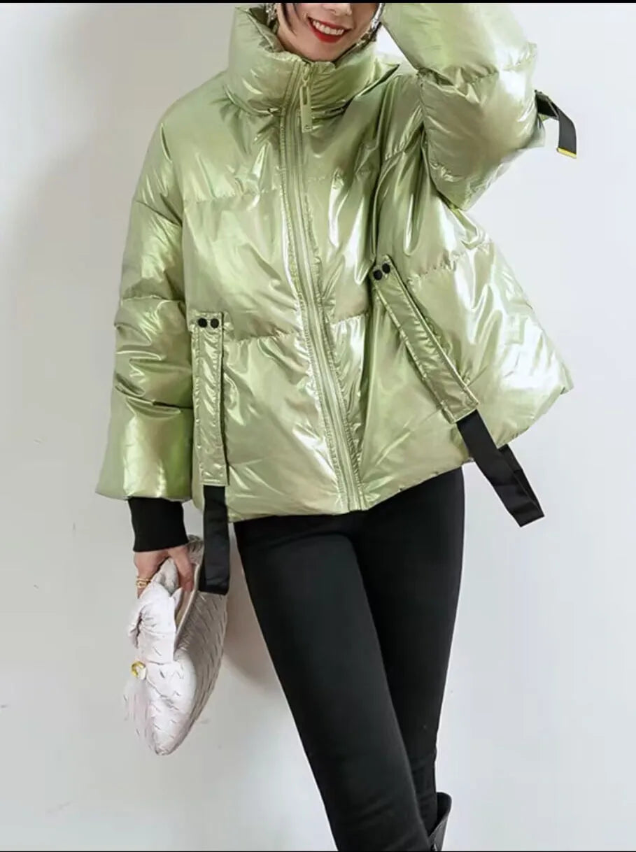 Winter Coat Women 2026 Loose Casual Black Blue Short Parka Mujer Down Cotton Solid Plus Size Overcoat Ladies Warm Jacket Female