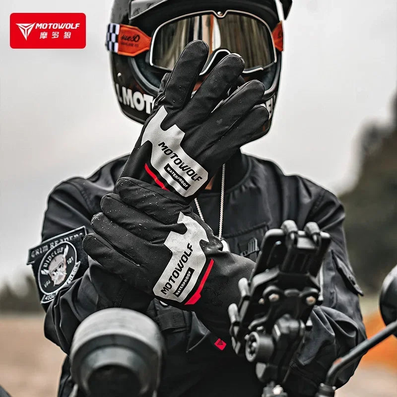 Winter Motorcycle Cycling Riding Gloves Covers Waterproof Rainproof Cover Windproof Warm Dirt Bike Simracing Rider Equipment Men