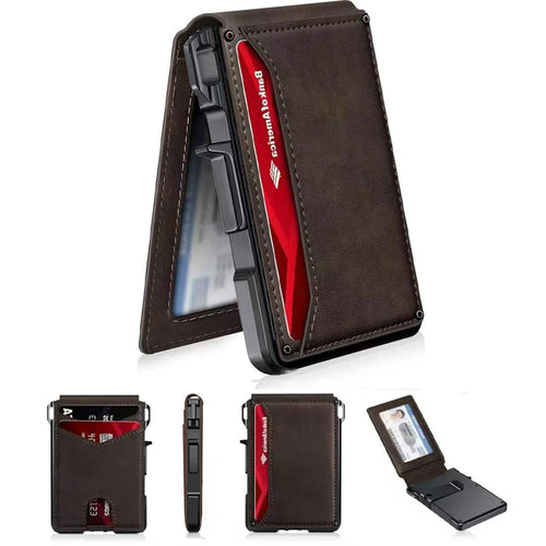 Men RFID Blocking Slim Minimalist Wallet Leather Bifold Front Pocket