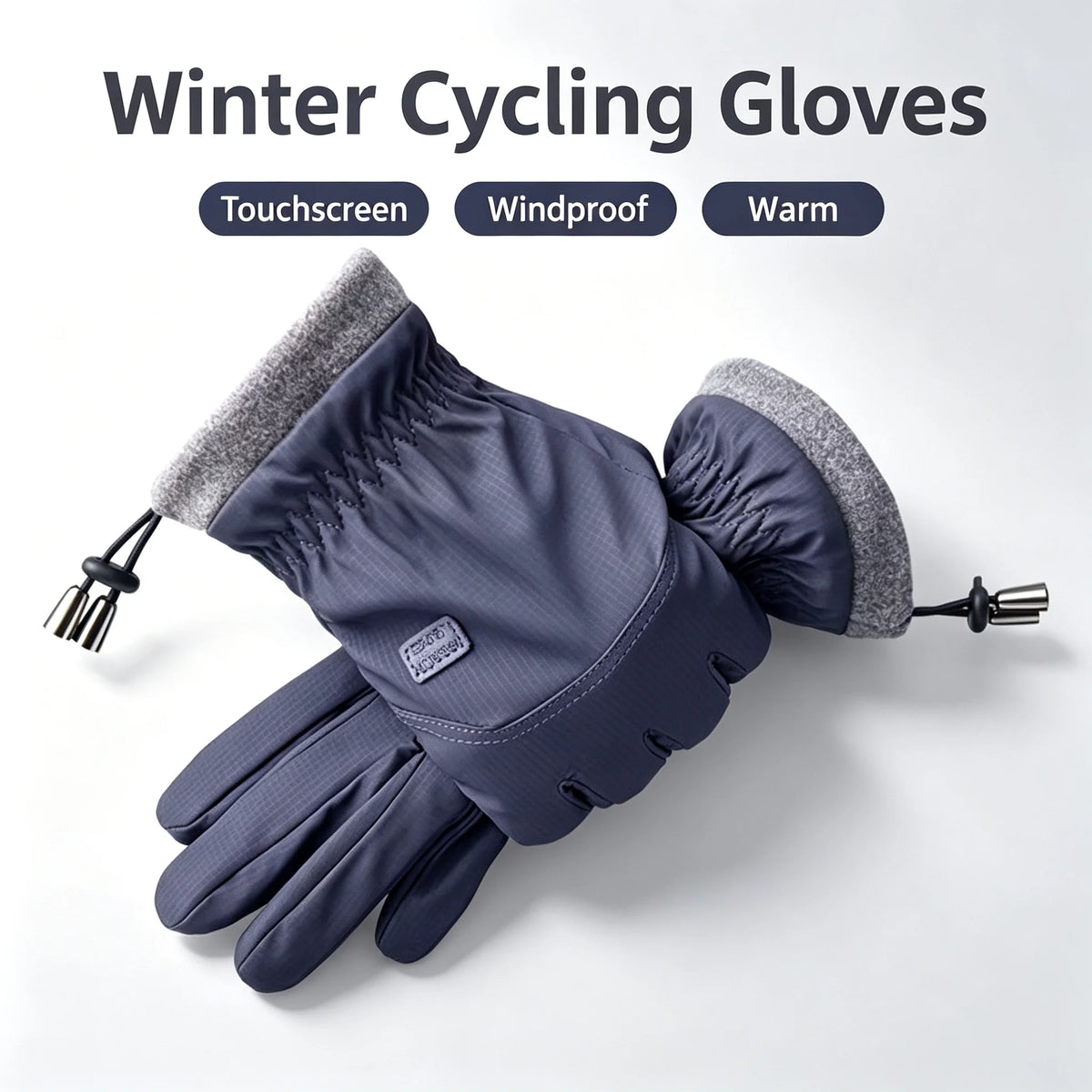 Winter Cycling Gloves Touch Screen Windproof Warm Thermal Motorcycle Bicycle Gloves for Men Women Outdoor Riding Hiking Running