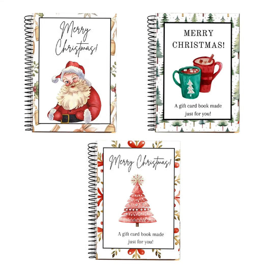 Christmas Card. Book Holder Organizer Festive Storage Album. for Holiday Exchange Party. School Home Family. Keepsake Scrapbook.