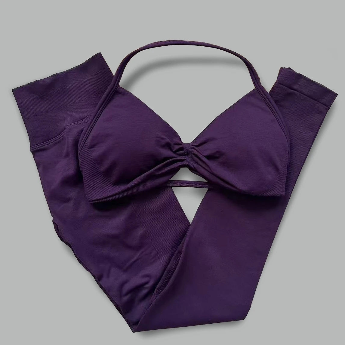 Seamless Halter Neck Yoga Set, 2 Piece