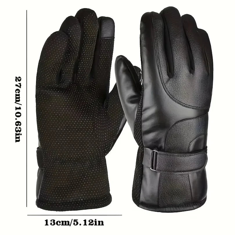 Thick Warm Windproof Cold-Proof Winter Gloves, Comfortable Outdoor Bike Motorcycle Riding Gloves, Versatile Winter Accessories a