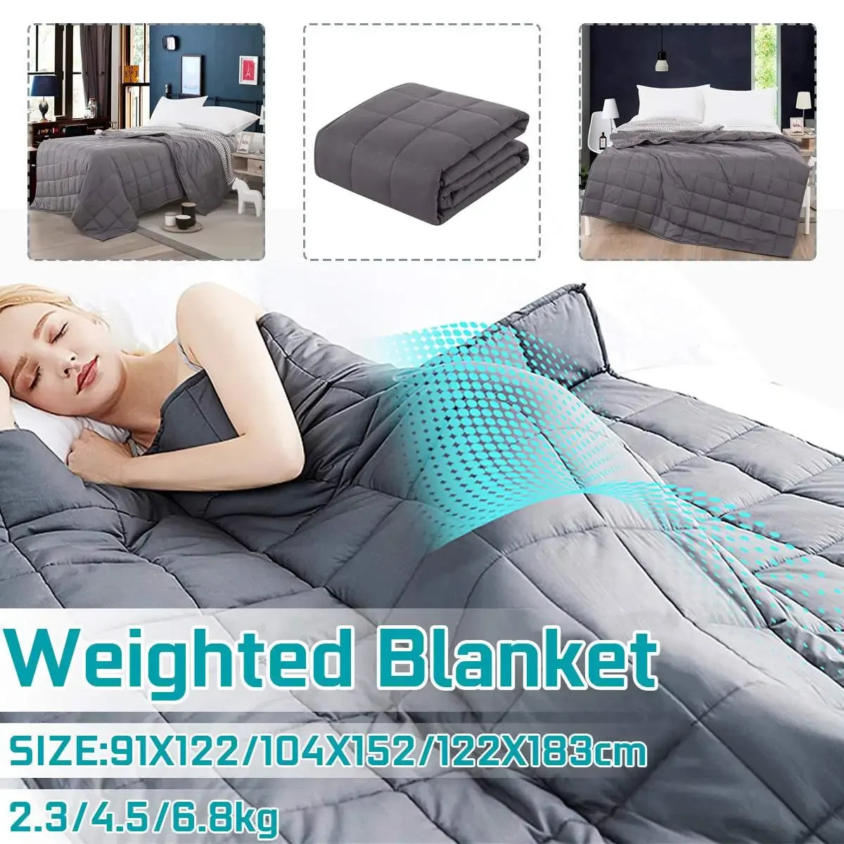 6 Size Weighted Blanket for Adult Blankets Decompression Sleep Aid Pressure Sleeping Blanket Heavy Blanket Throw Blanket Bed