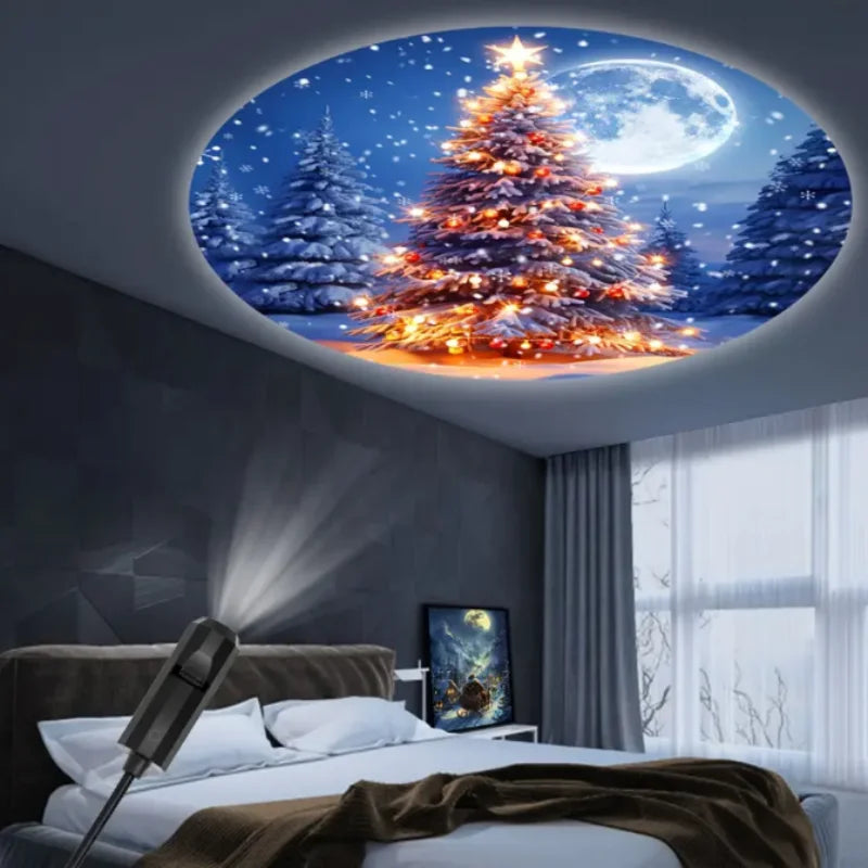 Christmas LED Projector Light 3/6/24pcs Projection Patterns- Adjustable Santa Claus Christmas Tree Night Light Christmas Decor