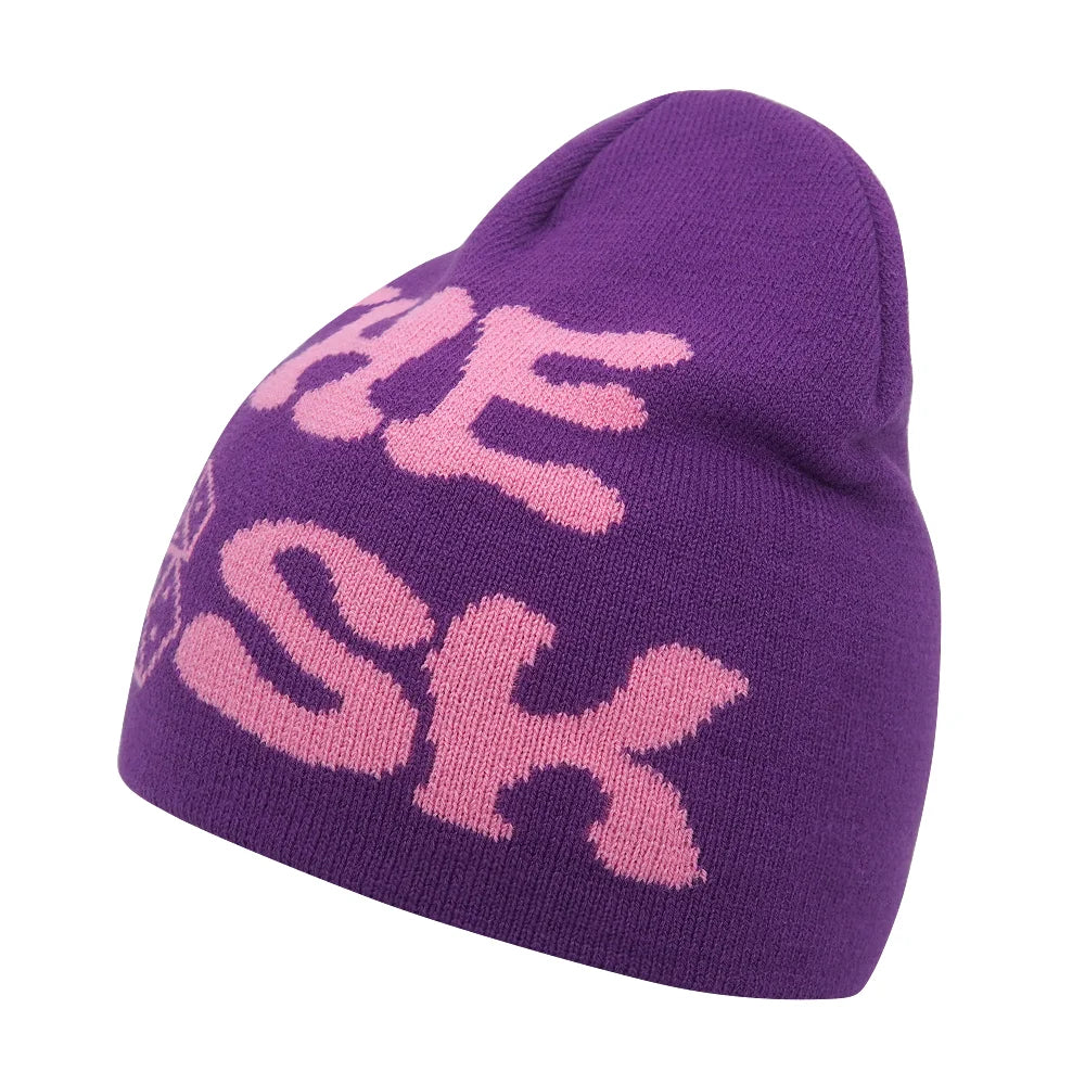 Y2K Letter Knitted Winter Autumn Beanie Cap Men Women Kanye Beanies Gorras Hombre Top Warm Skiing Hat Ear Hats Hip Hop Skullcap