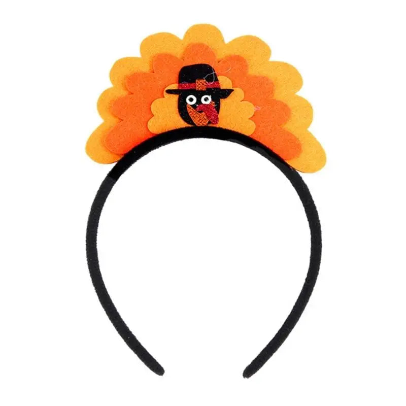31BB Turkey Headband For Thanksgiving Party Comfortable Fit Fun Holiday Hair Decoration