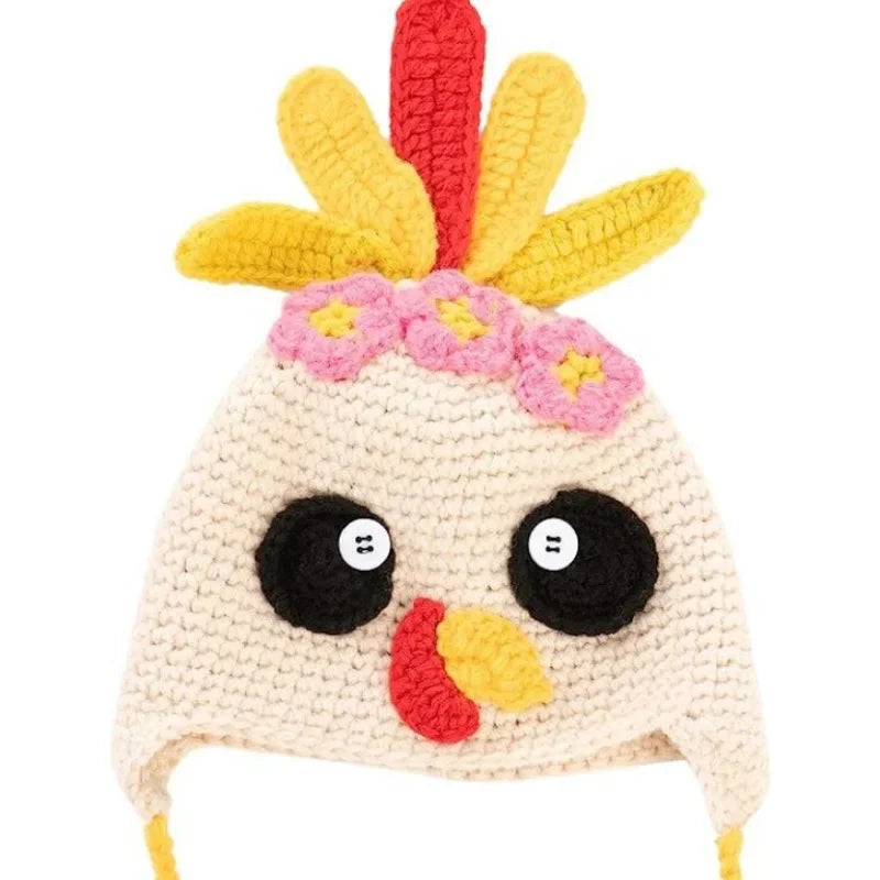Family Thanksgiving Turkey Cartoon Pullover Hats - Cute Photo Scene Prop, Decorative Kids & Adult Headwear