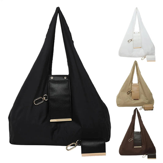 Tote Bag for Women PU Leather Trendy Purses Lightweight Expandable Key Ring Tote for Students Teachers Travel Outdoor School