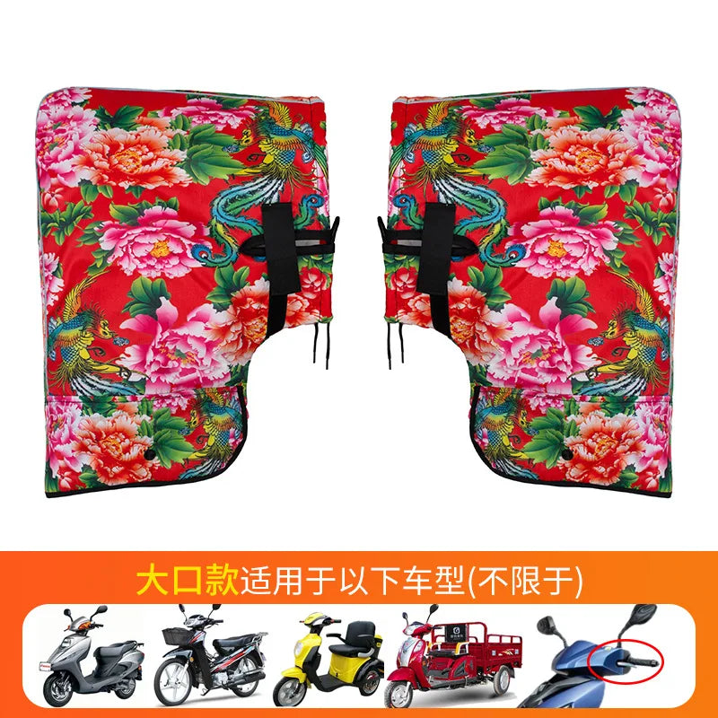 Winter Warm Handlebar Gloves Cycling Riding Thickened Warm Plush Gloves For Bicycle Motorcycle Windproof Soft Comfortable Gloves