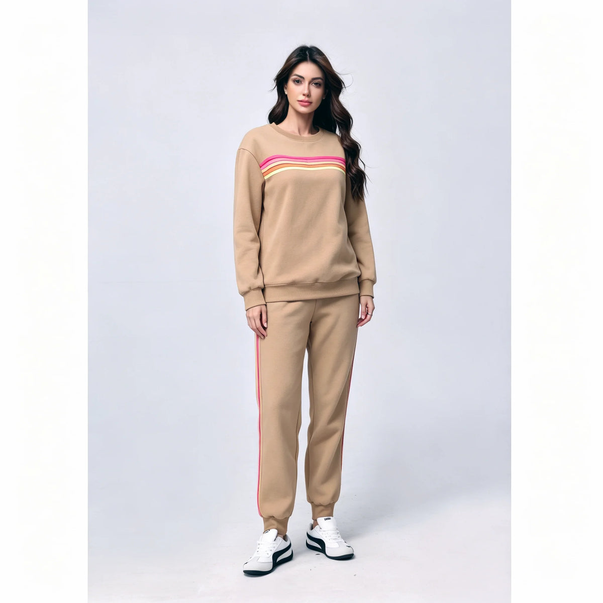 Rainbow Stripe Sweatsuit Set, 2 Piece